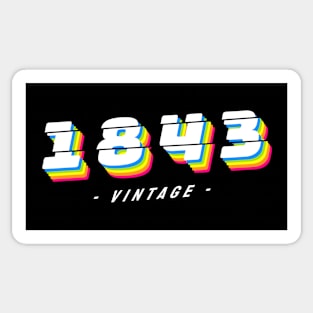 1843 vintage retro Sticker